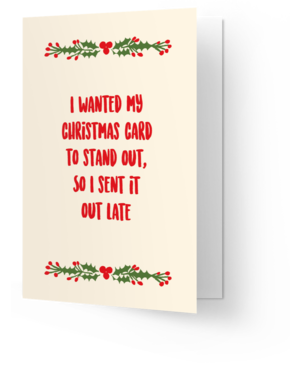 Kaart Blanche Christmas card stand out, sent it to late