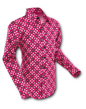 Chenaski Overhemd Dotsgrid black-red