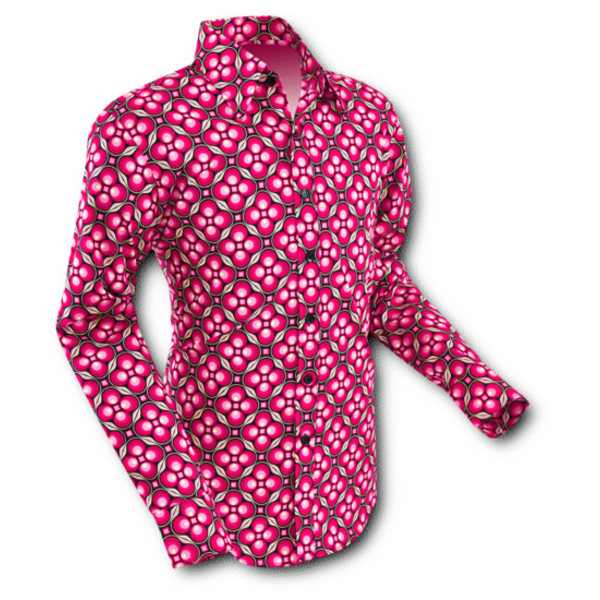 Chenaski overhemd Dotsgrid black red Hip pie