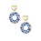 Ronde statement oorbellen met hart detail - donker blauw