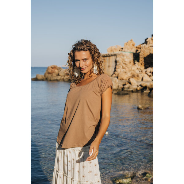 Isla Ibiza Bonita Short Sleeve Oversized T’Shirt Breeze Bronze – Brown