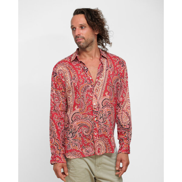 Cloud9Ibiza Mannen Blouse Light my Fire rood | Cloud9Ibiza
