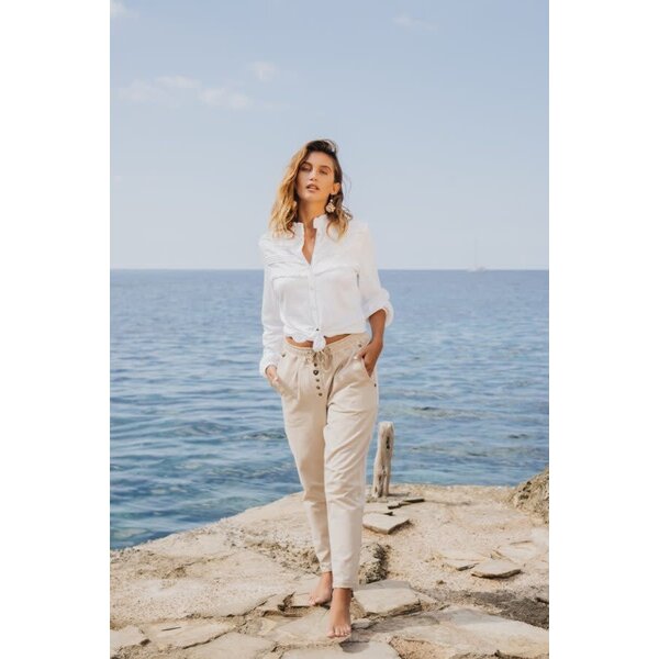 Isla Ibiza Bonita Blouse Ruffles - white