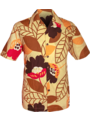 Chenaski Overhemd korte mouw Big Flowers creme, brown, orange