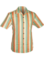 Chenaski Overhemd korte mouw Stripes creme, mint, soft orange