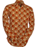 Chenaski Overhemd Flowergrid crème, roest, oranje