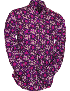Chenaski Overhemd Flowergrid lila, violet, black