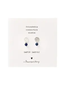 A Beautiful Story Oorbellen Mini Coin Lapis Lazuli zilver