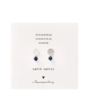 A Beautiful Story Oorbellen Mini Coin Lapis Lazuli zilver