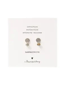 A Beautiful Story Oorbellen Mini Coin Labradorite gold plated