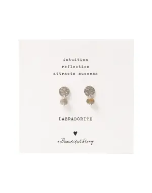 A Beautiful Story Oorbellen Mini Coin Labradorite gold plated