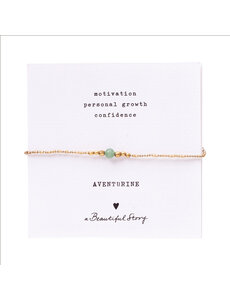 A Beautiful Story Armband Iris Card Aventurine goud