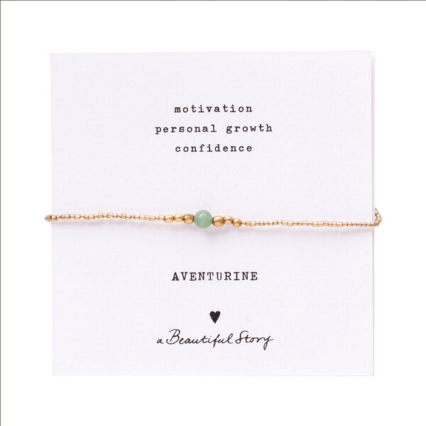A Beautiful Story Armband Iris Card Aventurine goud