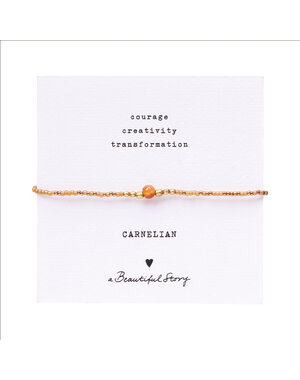 A Beautiful Story Armband Iris Card Carnelian goud