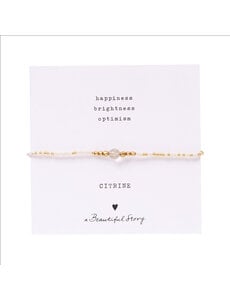 A Beautiful Story Armband Iris Card Citrine goud