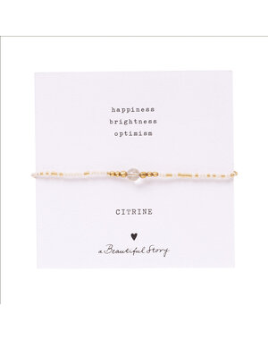 A Beautiful Story Armband Iris Card Citrine goud