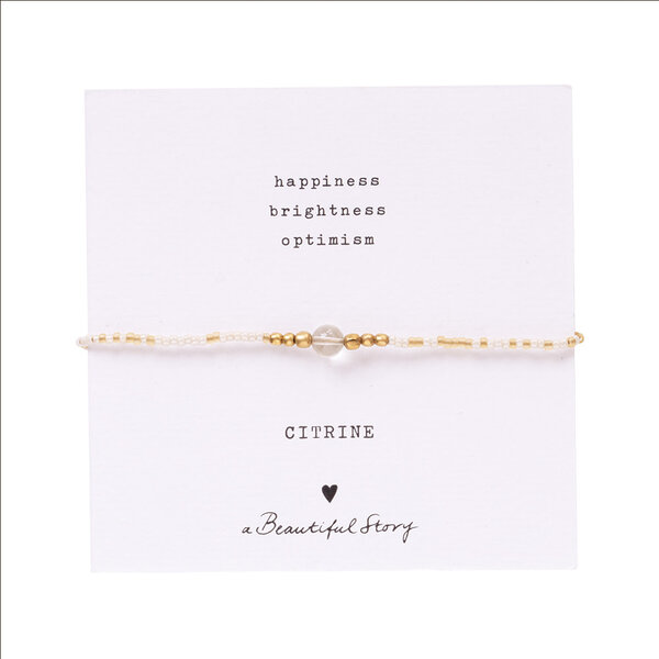 A Beautiful Story Armband Iris Card Citrine goud