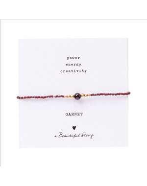 A Beautiful Story Armband Iris Card Garnet goud