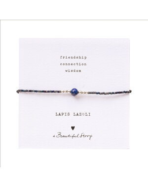 A Beautiful Story Armband Iris Card Lapis lazuli zilver