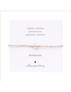 A Beautiful Story Armband Iris Card Moonstone goud