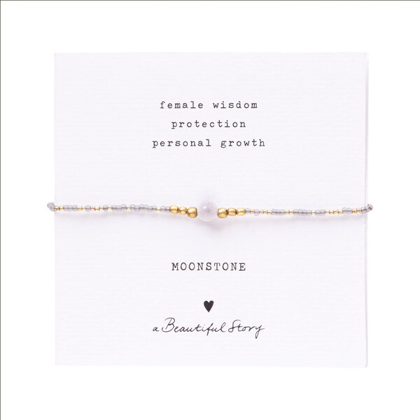 A Beautiful Story Armband Iris Card Moonstone goud
