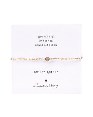 A Beautiful Story Armband Iris Card Smokey Quartz zilver