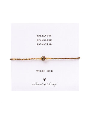 A Beautiful Story Armband Iris Card Tiger Eye goud