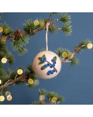 Sjaal met Verhaal Hanger Bal Bes Blauw