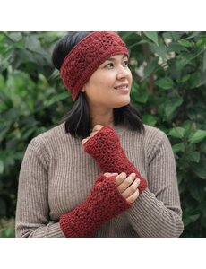 Sjaal met Verhaal Handwarmers Granny square bordeaux