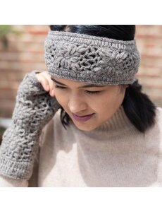 Sjaal met Verhaal Handwarmers Granny square taupe