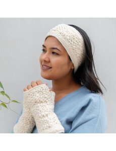 Sjaal met Verhaal Handwarmers Granny square crème