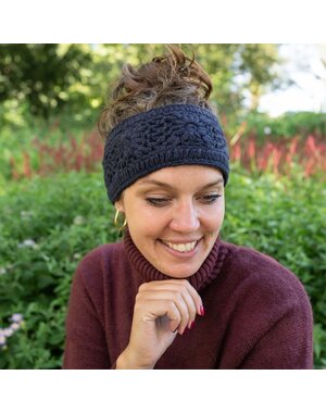 Sjaal met Verhaal Haarband Granny square donkerblauw