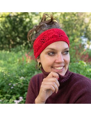 Sjaal met Verhaal Haarband Granny square rood