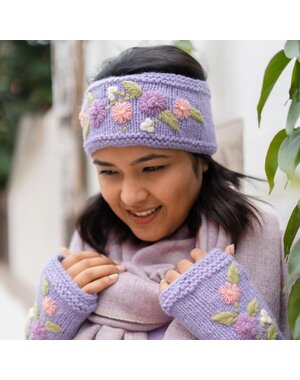 Sjaal met Verhaal Haarband Flowers lila