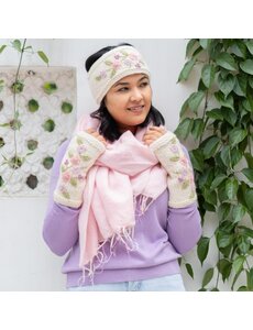 Sjaal met Verhaal Haarband Flowers crème