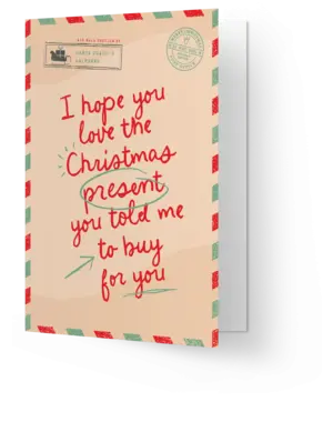 Kaart Blanche Xmas told me to buy