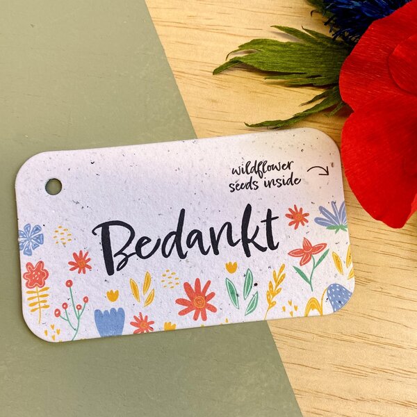 Bloom Your Message Zaaibare tag - Bedankt (klein) | Bloom Your Message