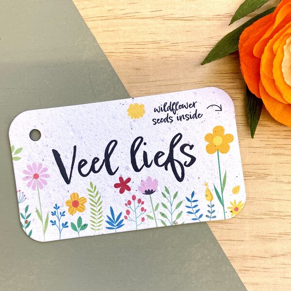 Bloom Your Message Zaaibare tag - Veel liefs (klein) | Bloom Your Message