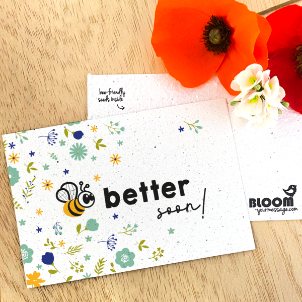 Bloom Your Message Zaaibare kaart - BEE better soon (bloemenmix)