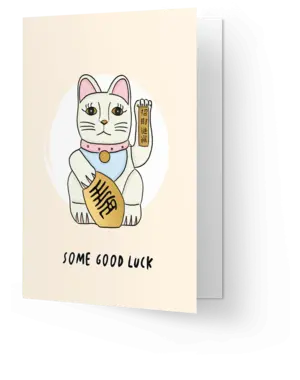 Kaart Blanche Lucky cat: some good luck