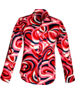 Chenaski Overhemd Colourful waves creme, zwart, rood, roze