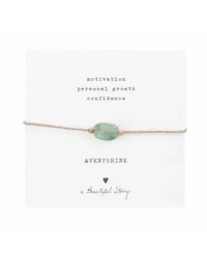A Beautiful Story Armband Gemstone Card Aventurine Goud