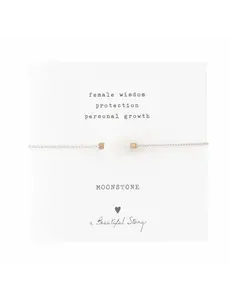 A Beautiful Story Armband Gemstone Card Moonstone Goud