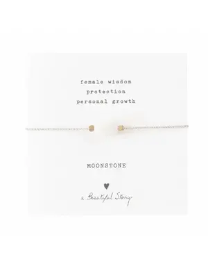 A Beautiful Story Armband Gemstone Card Moonstone Goud