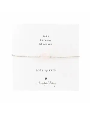 A Beautiful Story Armband Gemstone Card Rose Quartz Zilver