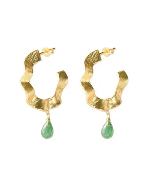 A Beautiful Story Oorbellen Ambitious Aventurine goud