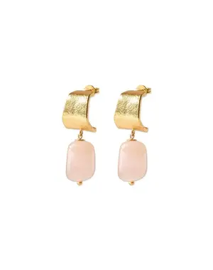 A Beautiful Story Oorbellen Honest Rose Quartz goud