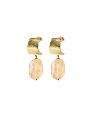 A Beautiful Story Oorbellen Honest Citrine goud