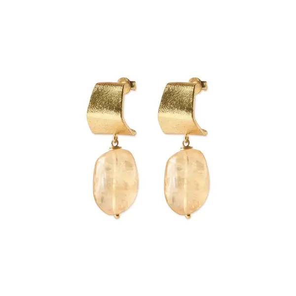 A Beautiful Story Oorbellen Honest Citrine goud | A Beautiful Story