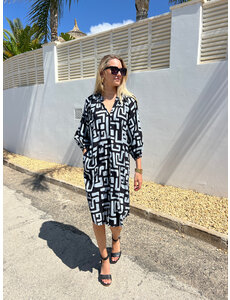 Bindi Midi Jurk Lola zwart-grijs